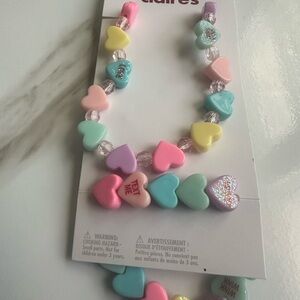 Claire's Multicolor Heart Bead Necklace for Kids